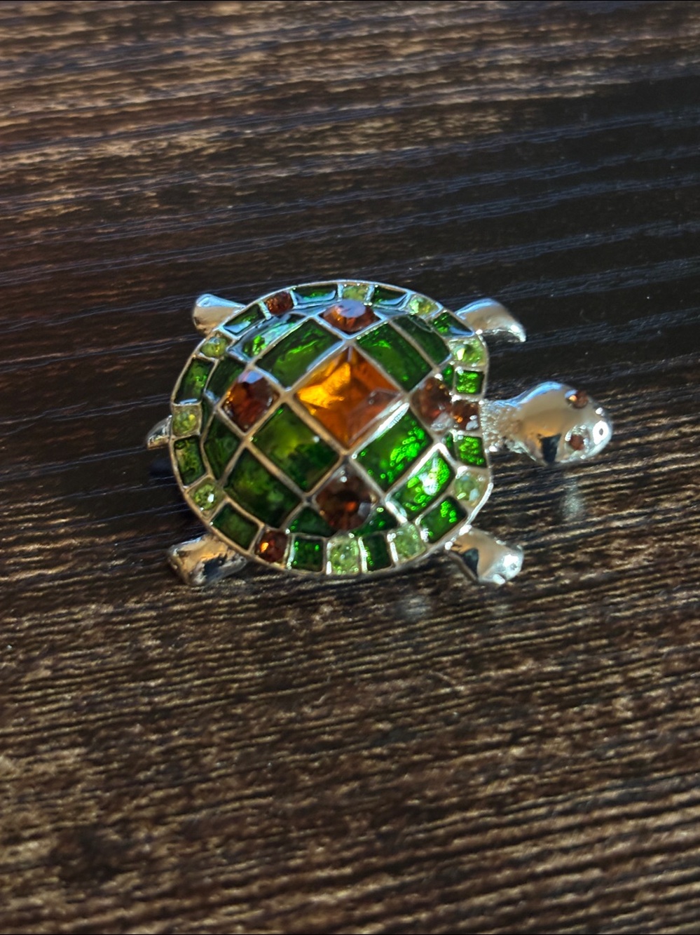 Elegant‎ Mosaic Multicolored Turtle Brooch